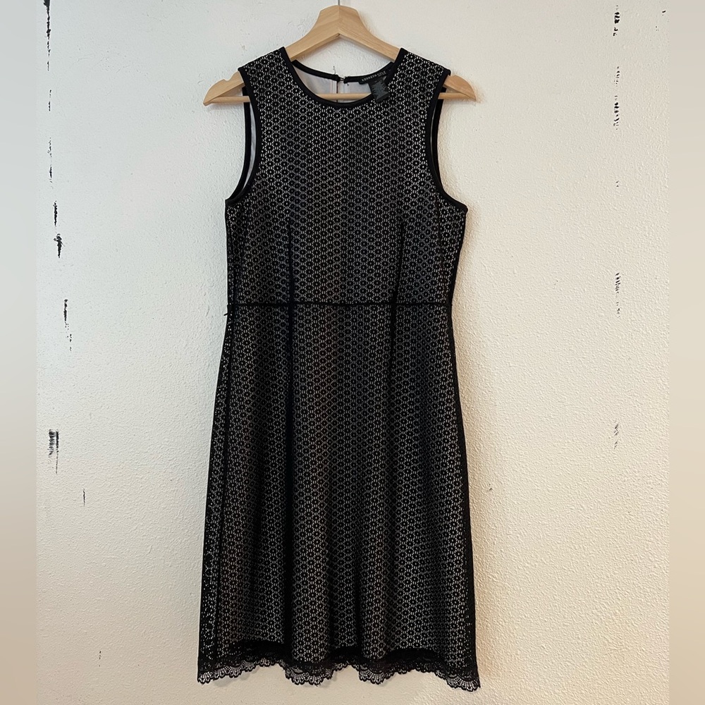 Kenneth Cole New York black lace sleeveless dress M